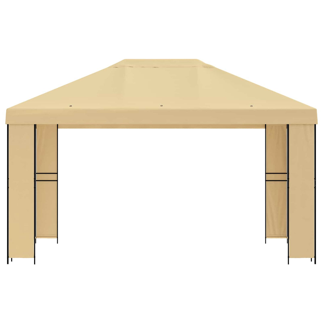 Pavillon 4 × 3 m Cremefarvet Polyester og Stål 190 gsm
