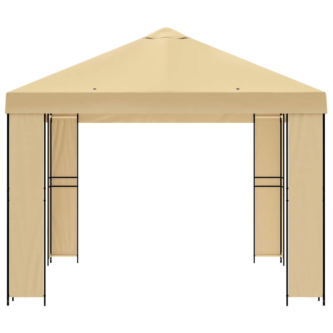 Pavillon 4 × 3 m Cremefarvet Polyester og Stål 190 gsm
