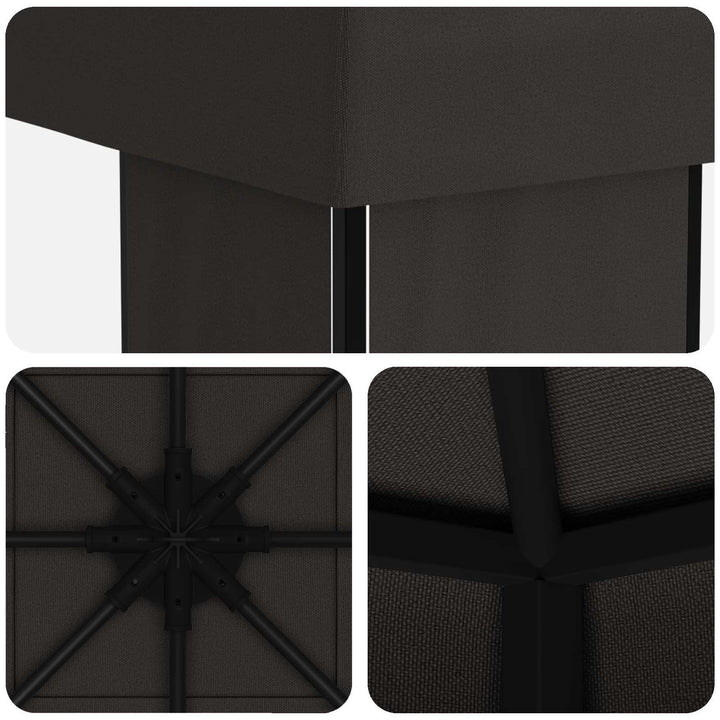Pavillon 4 × 3 m Antracit Polyester og Stål 190 gsm