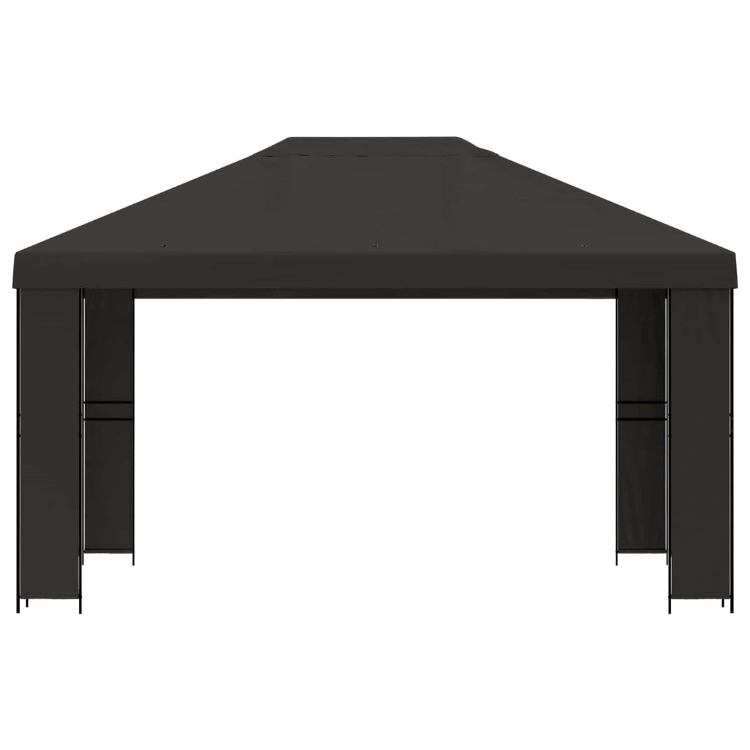 Pavillon 4 × 3 m Antracit Polyester og Stål 190 gsm