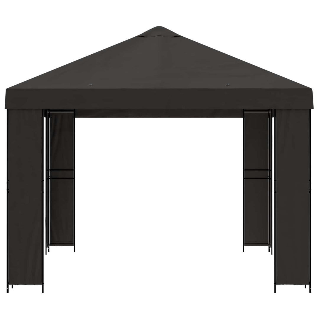 Pavillon 4 × 3 m Antracit Polyester og Stål 190 gsm