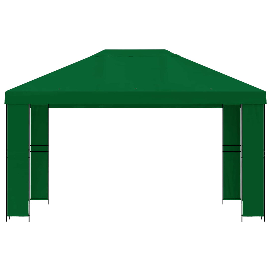 Pavillon 4 × 3 m Grøn Polyester og Stål 190 gsm