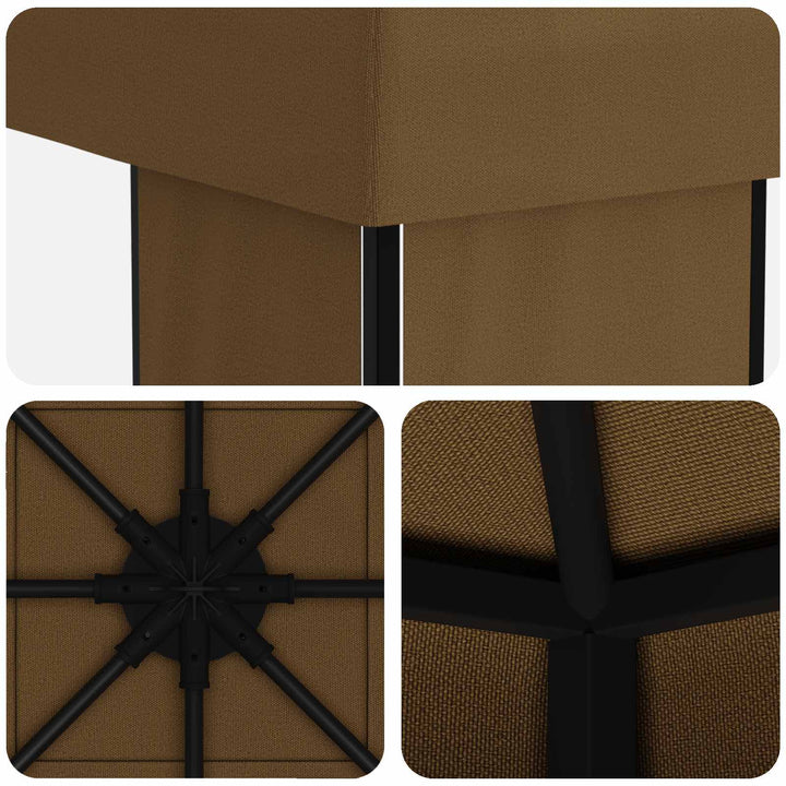 Pavillon 4 × 3 m Gråbrun Polyester og Stål 190 gsm