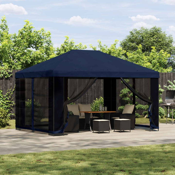 Pavillon 4 × 3 m Blå Polyester og Stål 190 gsm
