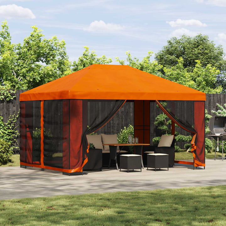 Pavillon 4 × 3 m Orange Polyester og Stål 190 gsm