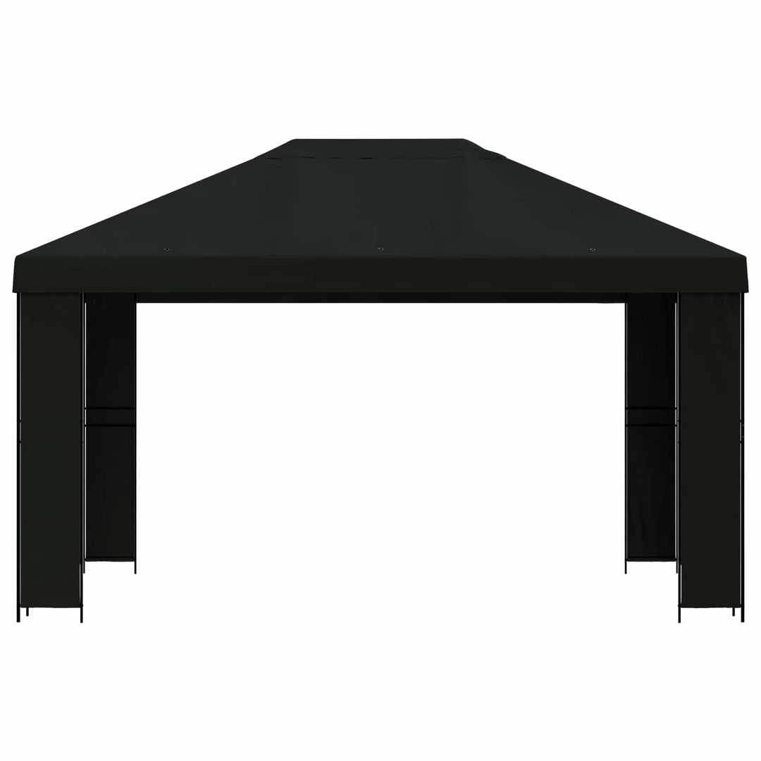 Pavillon 4 × 3 m Sort Polyester og Stål 190 gsm