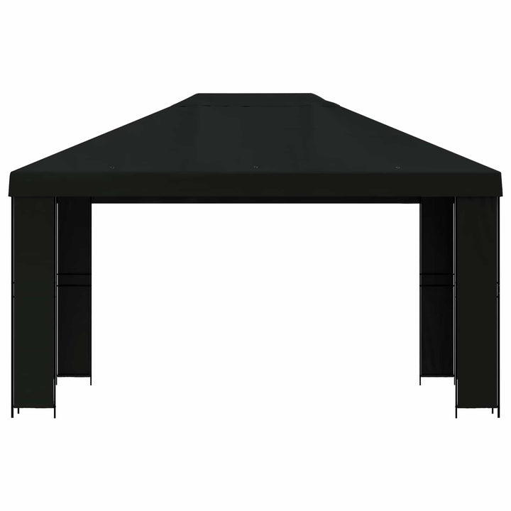 Pavillon 4 × 3 m Sort Polyester og Stål 190 gsm