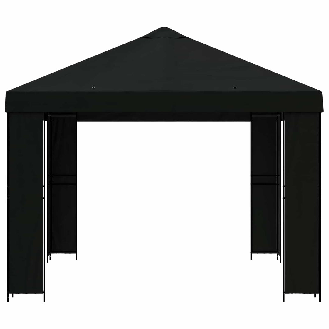 Pavillon 4 × 3 m Sort Polyester og Stål 190 gsm