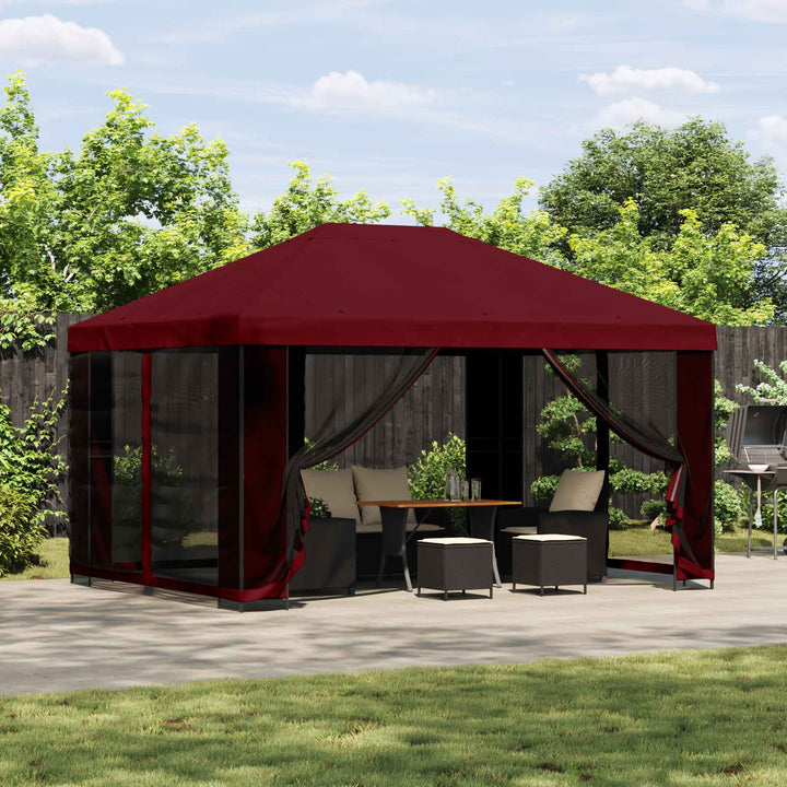 Pavillon 4 × 3 m Bordeaux Polyester og Stål 190 gsm