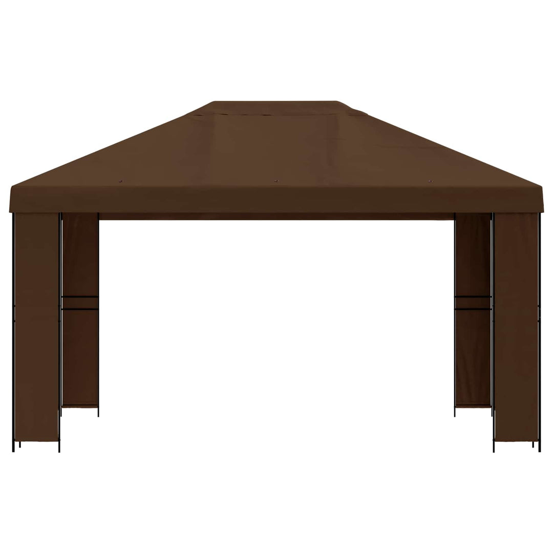 Pavillon 4 × 3 m Brun Polyester og Stål 190 gsm