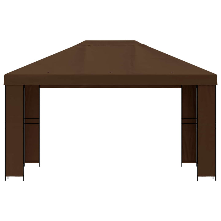 Pavillon 4 × 3 m Brun Polyester og Stål 190 gsm