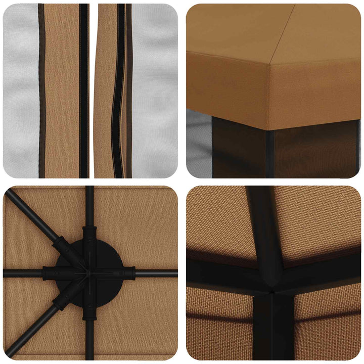 Havelæger med sidevægge 4 × 3 m Beige Polyester og Stål 190 gsm