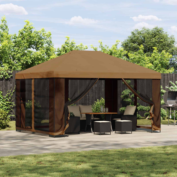 Havelæger med sidevægge 4 × 3 m Beige Polyester og Stål 190 gsm