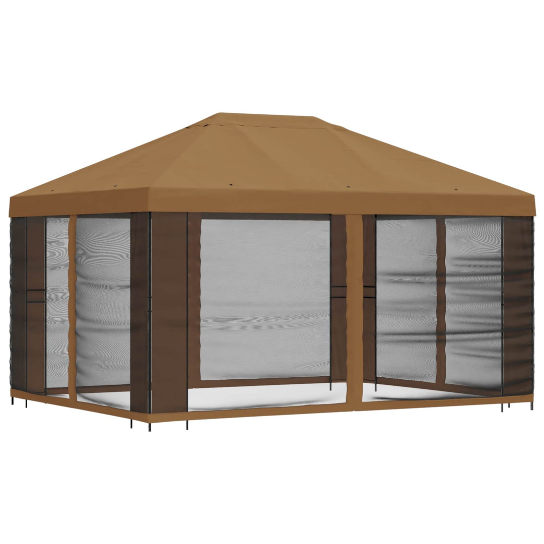 Havelæger med sidevægge 4 × 3 m Beige Polyester og Stål 190 gsm