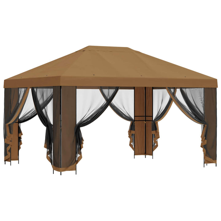 Havelæger med sidevægge 4 × 3 m Beige Polyester og Stål 190 gsm