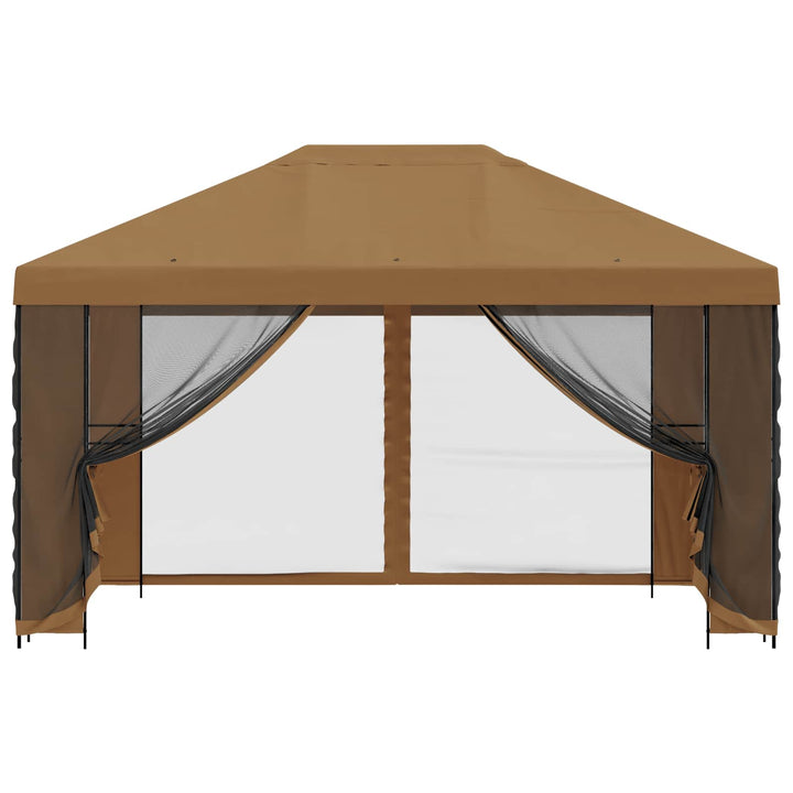 Havelæger med sidevægge 4 × 3 m Beige Polyester og Stål 190 gsm