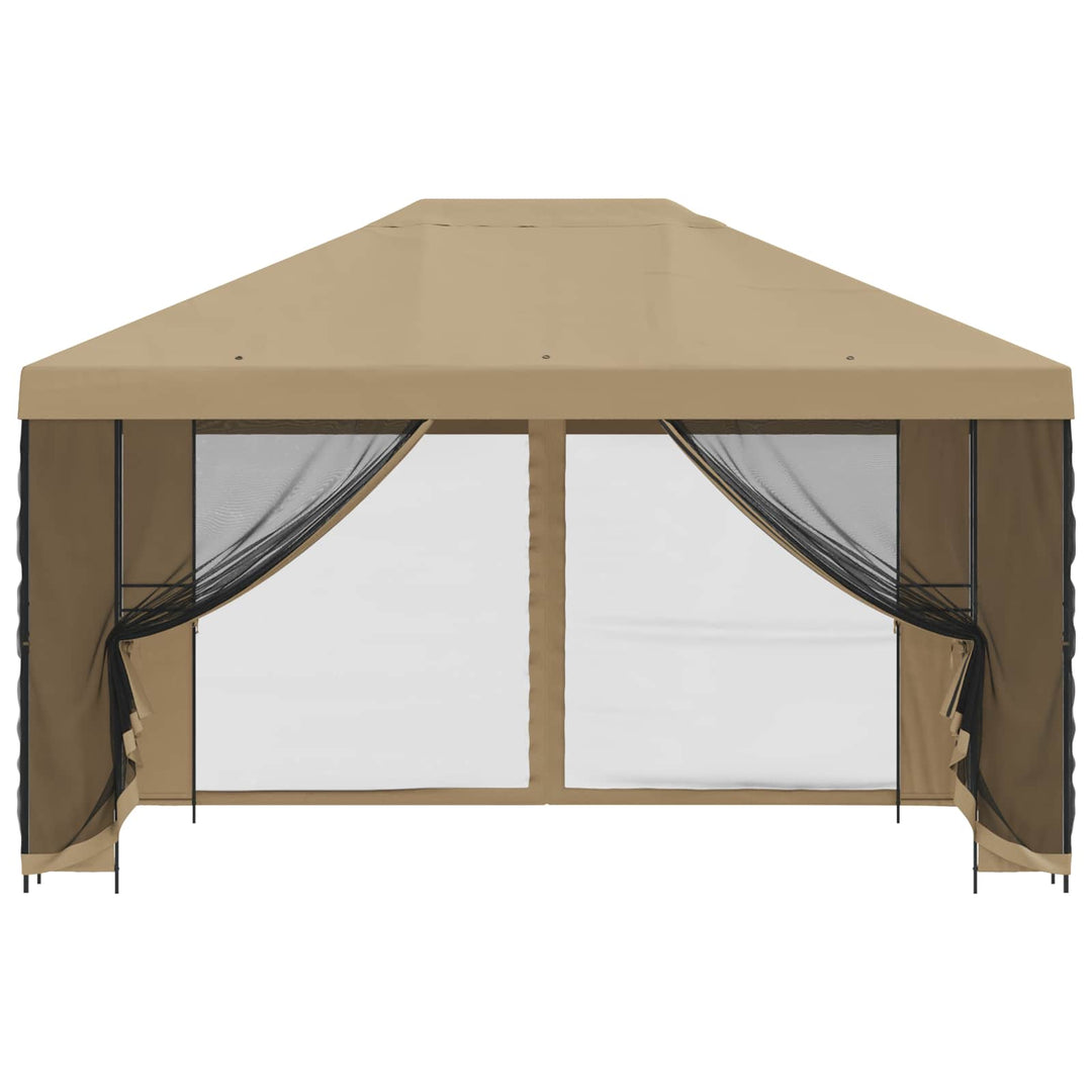 Havelæger med sidevægge 4 × 3 m Beige Polyester og Stål 190 gsm