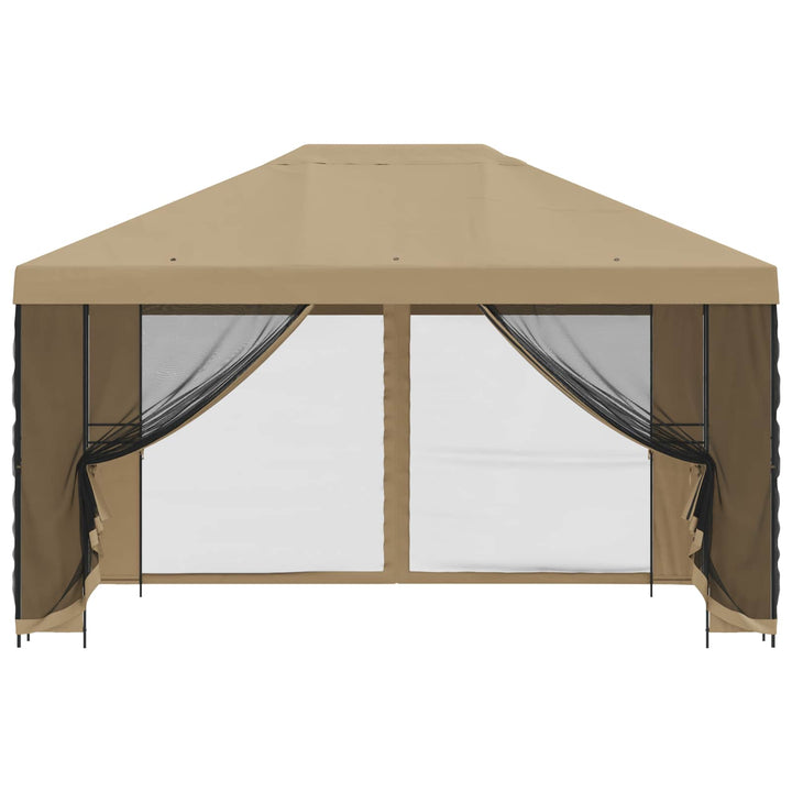 Havelæger med sidevægge 4 × 3 m Beige Polyester og Stål 190 gsm