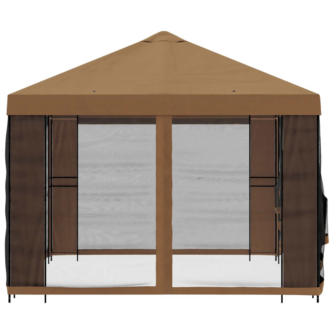 Havelæger med sidevægge 4 × 3 m Beige Polyester og Stål 190 gsm