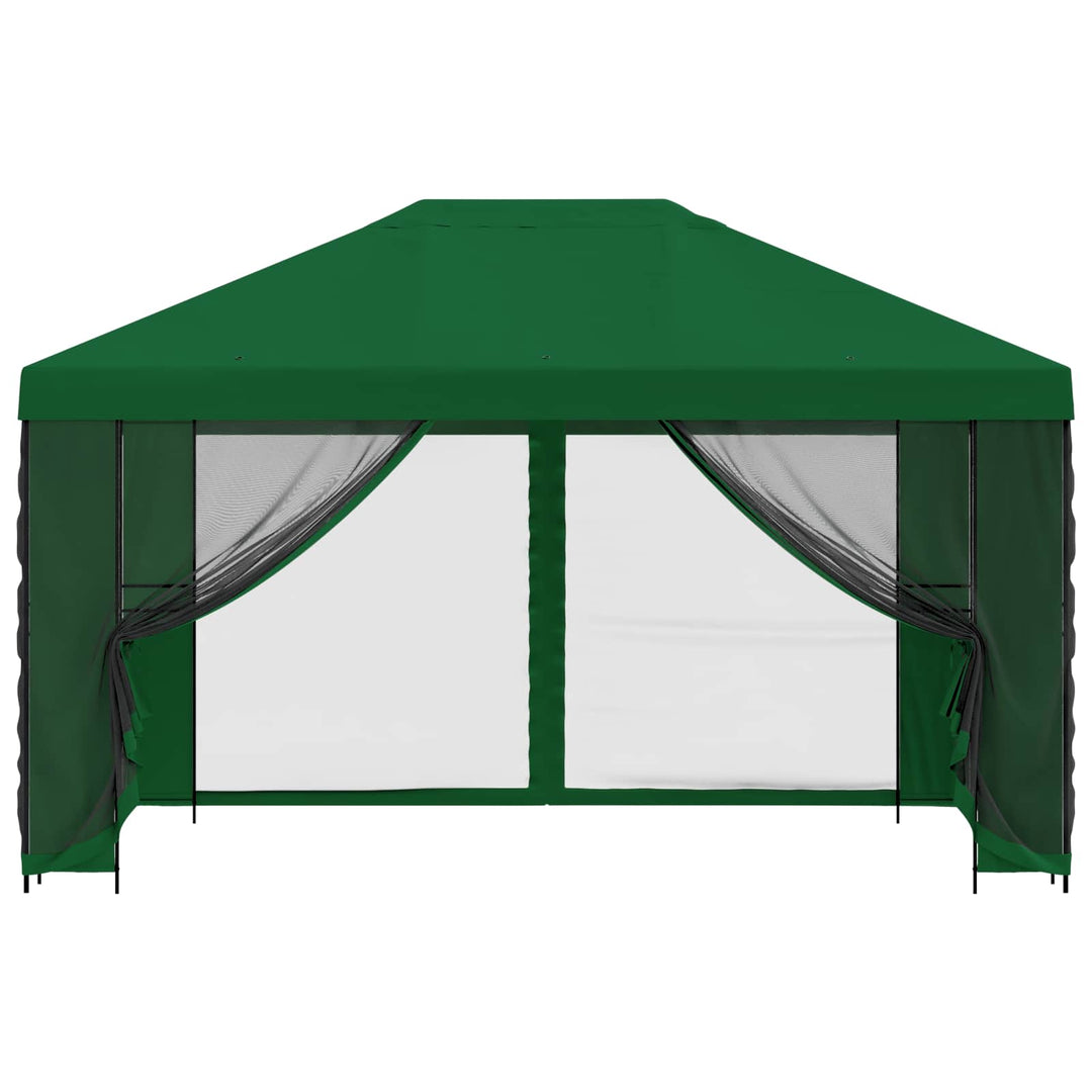 Havelæger med sidevægge 4 × 3 m Grøn Polyester og Stål 190 gsm