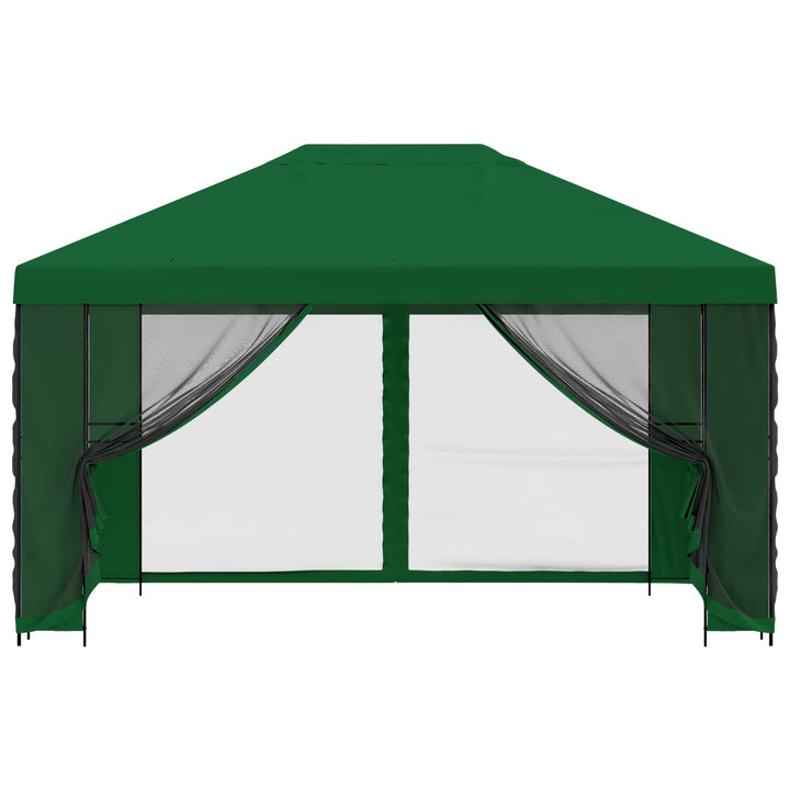 Havelæger med sidevægge 4 × 3 m Grøn Polyester og Stål 190 gsm