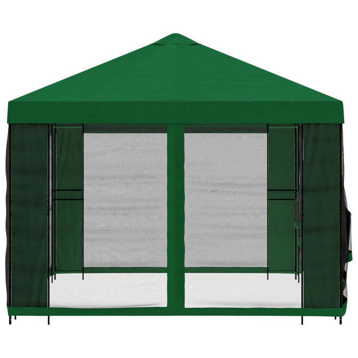 Havelæger med sidevægge 4 × 3 m Grøn Polyester og Stål 190 gsm