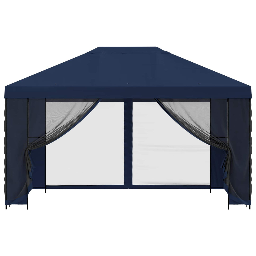 Havelæger med sidevægge 4 × 3 m Blå Polyester og Stål 190 gsm