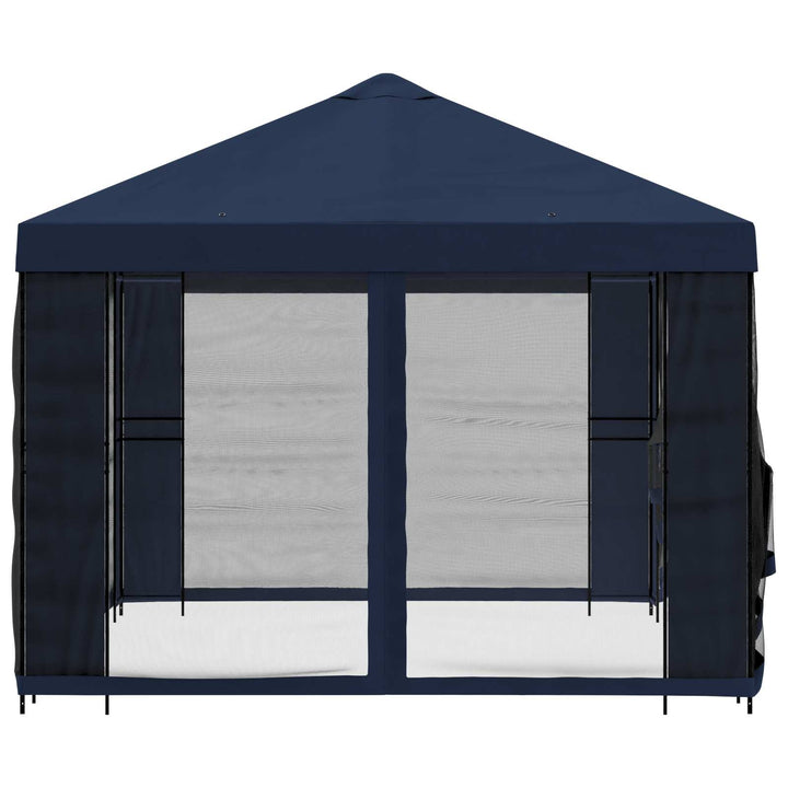 Havelæger med sidevægge 4 × 3 m Blå Polyester og Stål 190 gsm