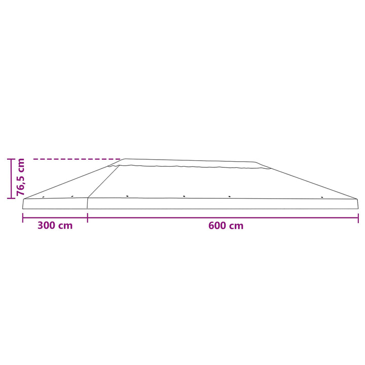 Gazebo Klap Cover 6 x 3 m Beige Polyester 190