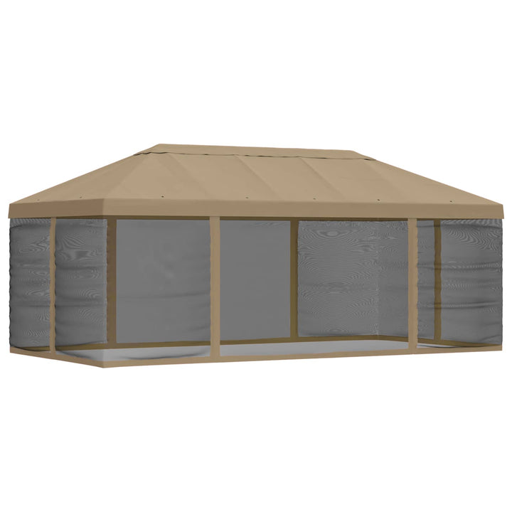 Gazebo Cover med sidevægge 6 x 3 m Beige Polyester 190