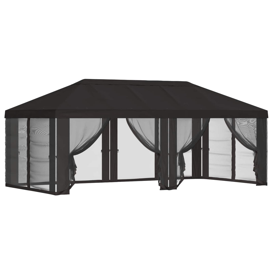 Gazebo Cover med sidevægge 6 x 3 m Antracit Polyester 190