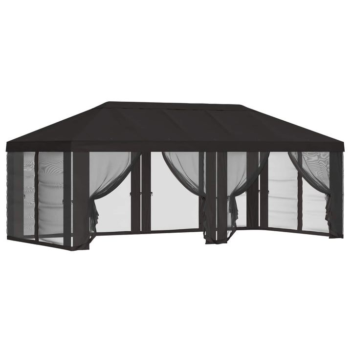 Gazebo Cover med sidevægge 6 x 3 m Antracit Polyester 190