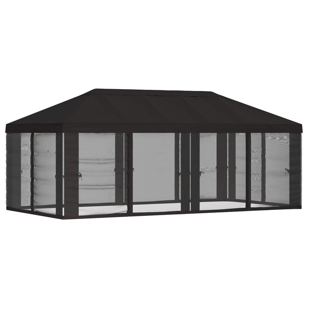 Gazebo Cover med sidevægge 6 x 3 m Antracit Polyester 190