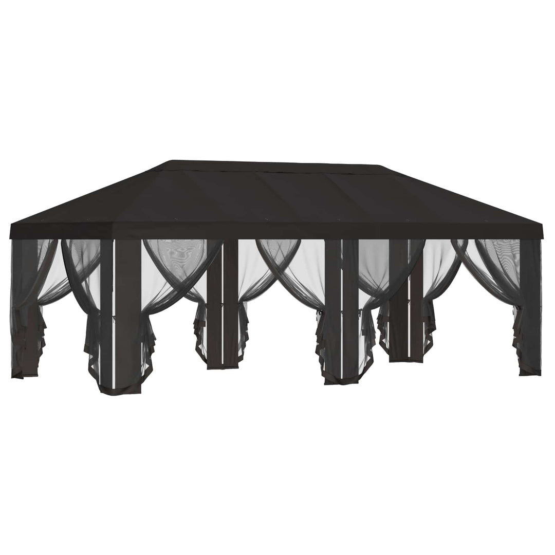 Gazebo Cover med sidevægge 6 x 3 m Antracit Polyester 190