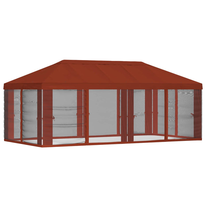 Gazebo Cover med sidevægge 6 x 3 m Terrakotta Polyester 190