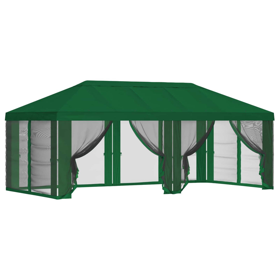 Gazebo Cover med sidevægge 6 x 3 m Grøn Polyester 190
