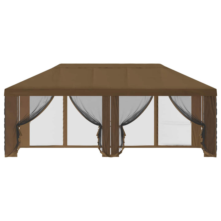 Gazebo Cover med sidevægge 6 x 3 m Gråbrun Polyester 190