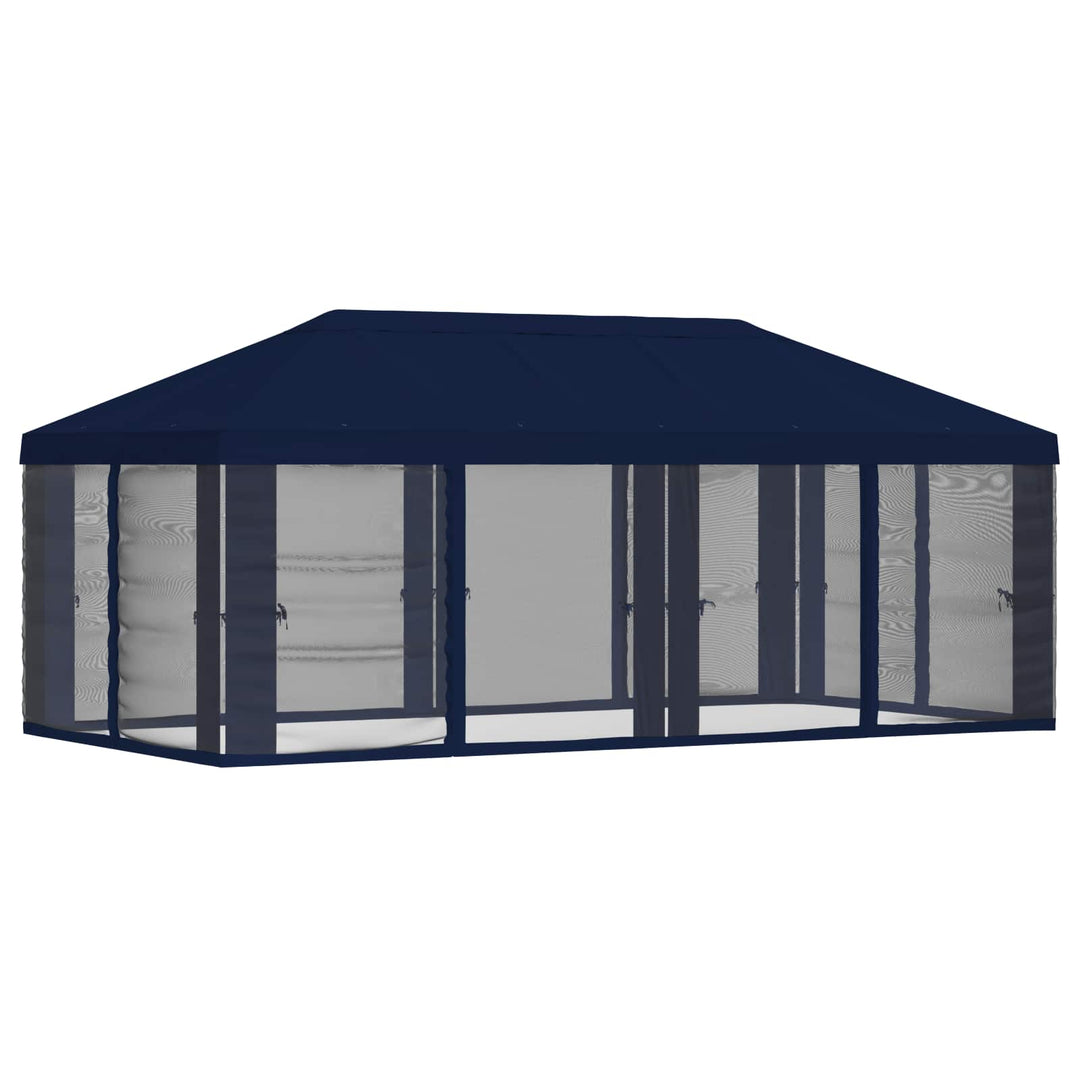 Gazebo Cover med sidevægge 6 x 3 m Blå Polyester 190