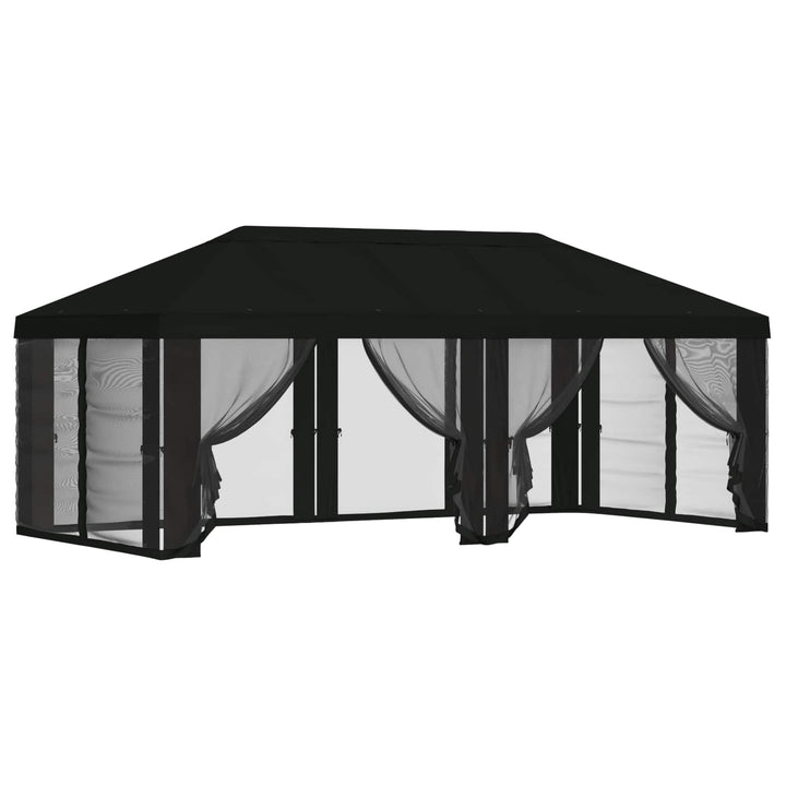 Gazebo Cover med sidevægge 6 x 3 m Sort Polyester 190