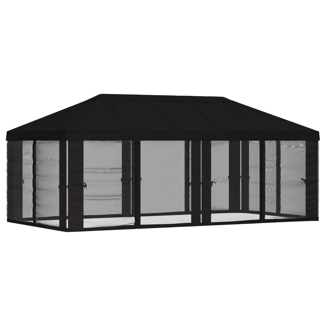 Gazebo Cover med sidevægge 6 x 3 m Sort Polyester 190