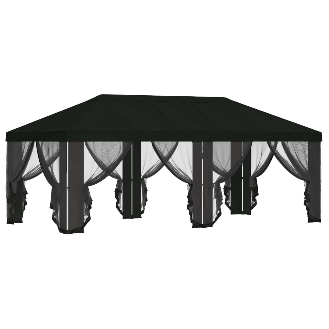 Gazebo Cover med sidevægge 6 x 3 m Sort Polyester 190