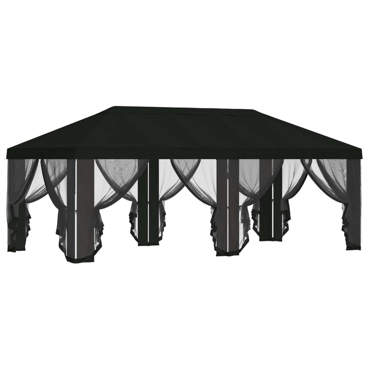 Gazebo Cover med sidevægge 6 x 3 m Sort Polyester 190