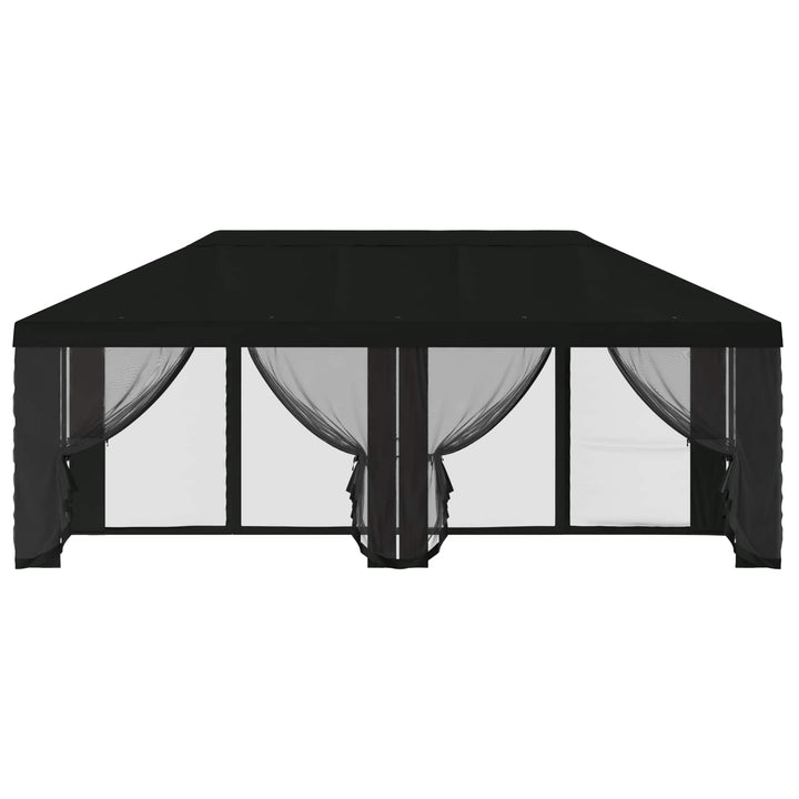 Gazebo Cover med sidevægge 6 x 3 m Sort Polyester 190