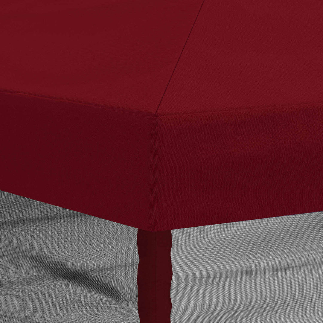 Gazebo Cover med sidevægge 6 x 3 m Bordeaux Polyester 190