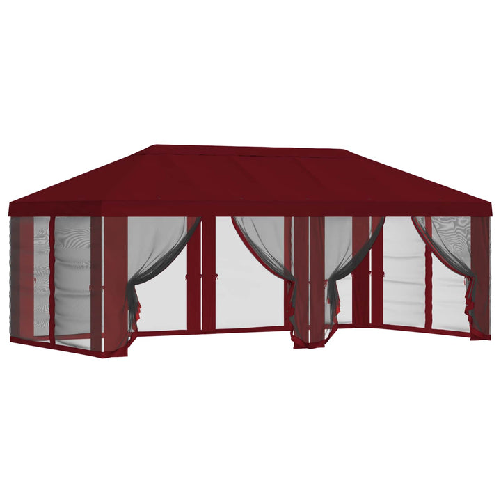 Gazebo Cover med sidevægge 6 x 3 m Bordeaux Polyester 190