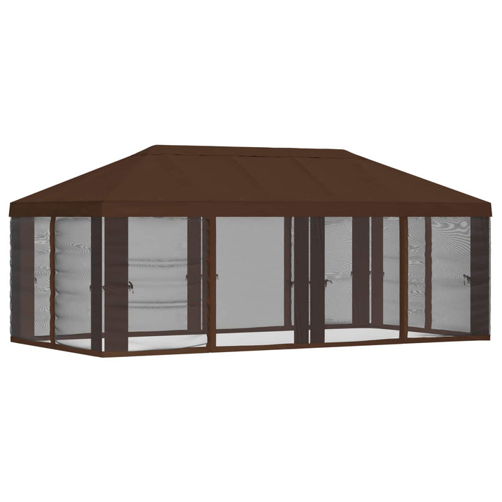 Gazebo Cover med sidevægge 6 x 3 m Brun Polyester 190