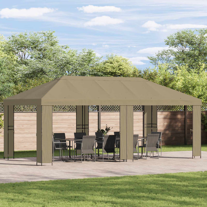 Gazebo Dække 6 x 3 m Beige Polyester 190 gsm