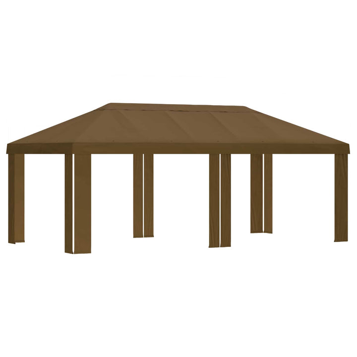 Gazebo Dække 6 x 3 m Gråbrun Polyester 190 gsm