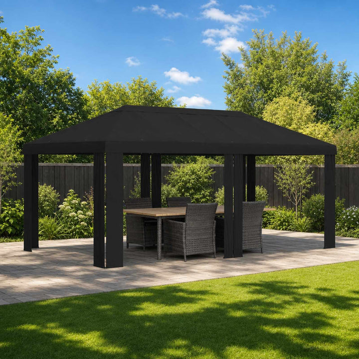 Gazebo Dække 6 x 3 m Sort Polyester 190 gsm