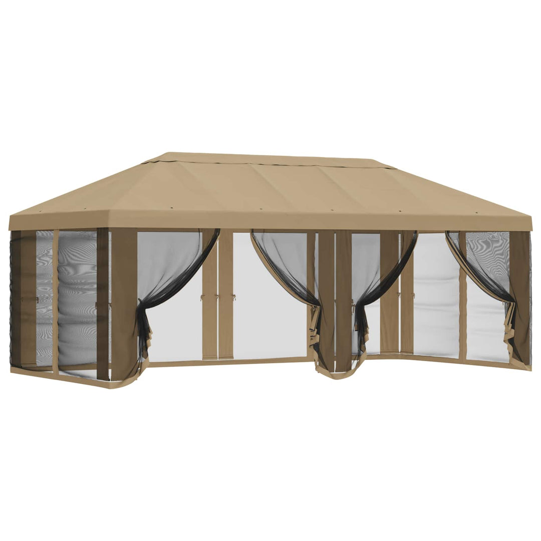 Gazebo Cover med sidevægge Beige 600,5 x 300,5 cm Polyester